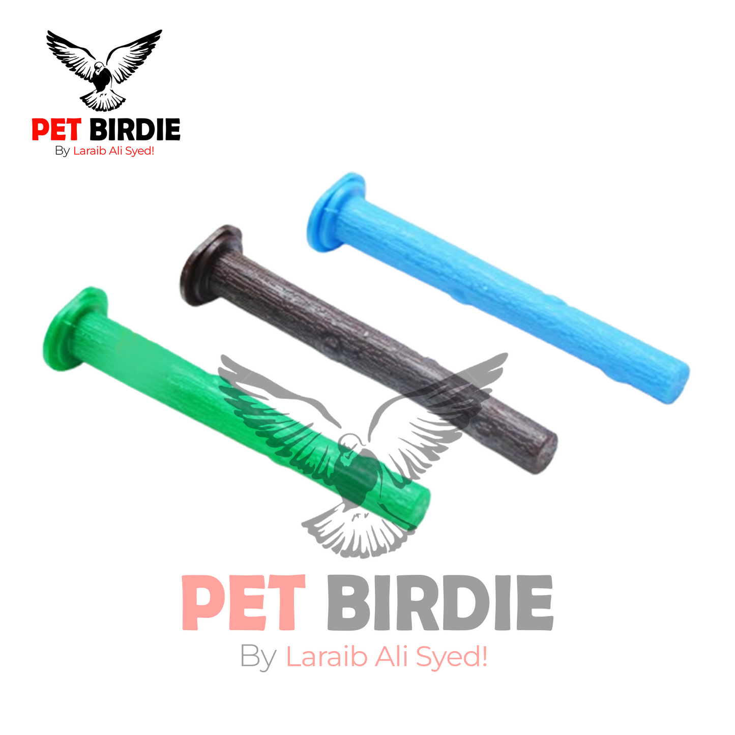 Bird Plastic Perch With Nut - For Cage & Aviary