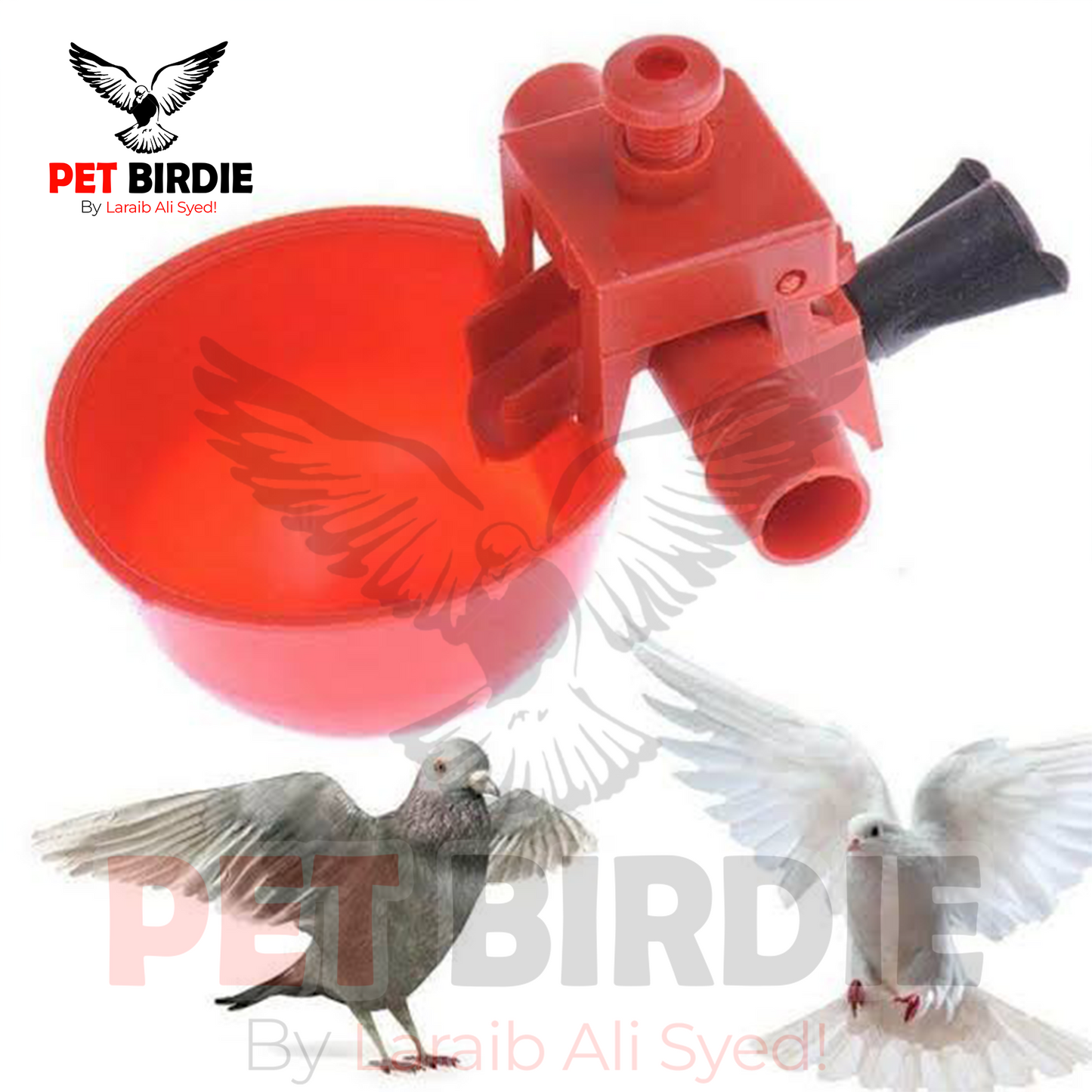 Red Auto cup for poultry setups and frams ( Pack of 2 )