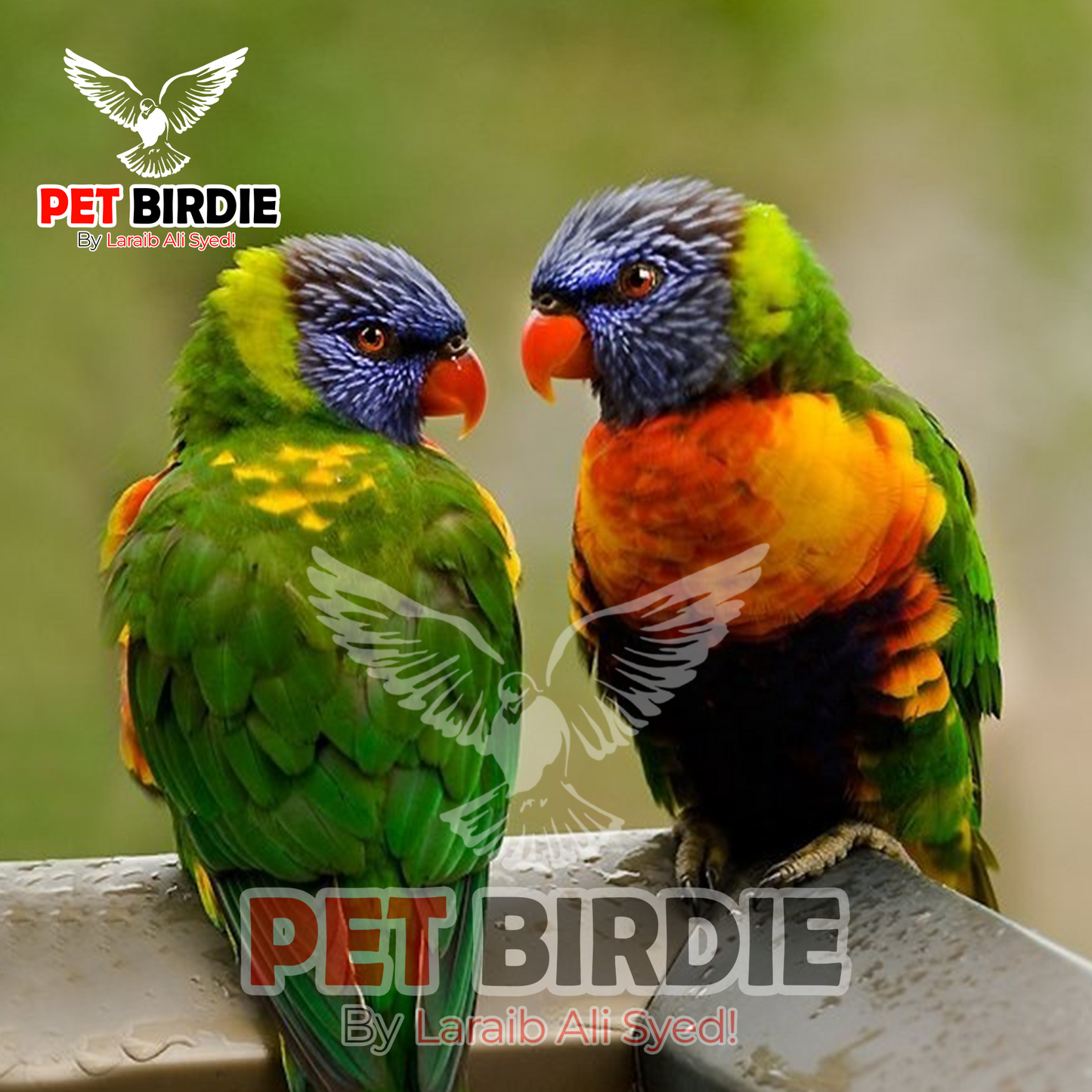 Red-collared Lorikeet pair