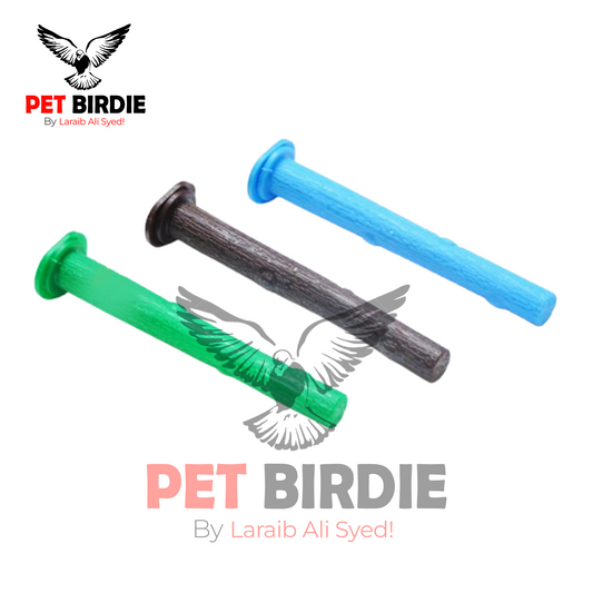 Bird Plastic Perch With Nut - For Cage & Aviary